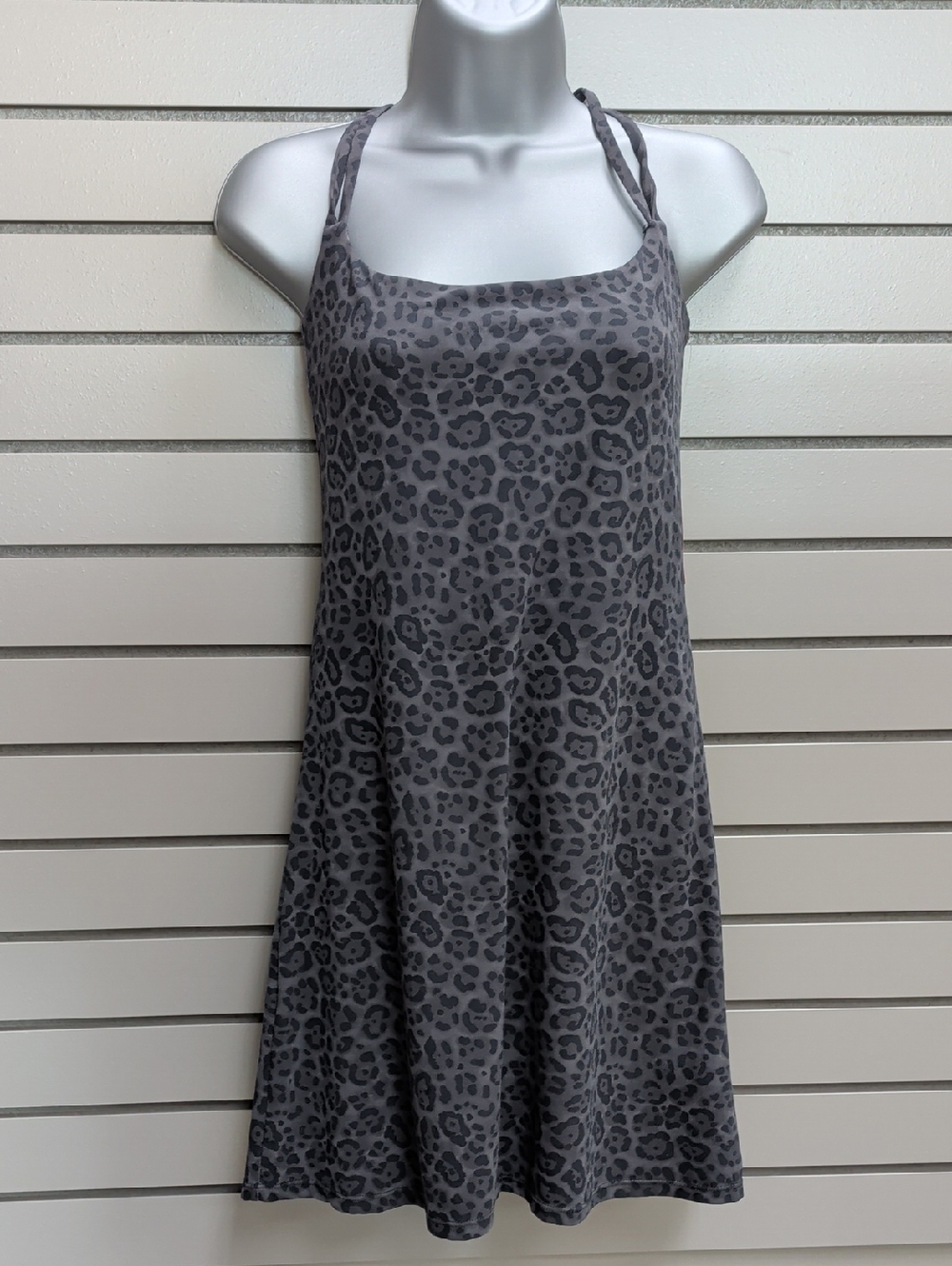 Carbon38 Black and Gray Leopard-Print Dress With Shorts Medium NWT